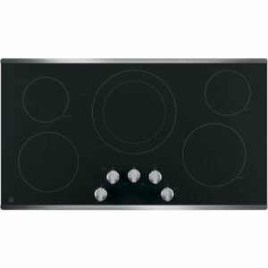 GE - 36" Built-In Electric Cooktop - Stainless Steel