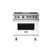 Viking - 5-Series 5.6 Cu. Ft. Self-Cleaning Freestanding Dual Fuel Convection Range - White