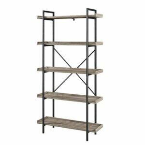 Walker Edison - Urban Pipe 5-Shelf Bookcase - Driftwood