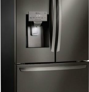 LG - 27.9 Cu. Ft. French Door Smart Refrigerator with External Tall Ice and Water Dispenser - Black Stainless Steel