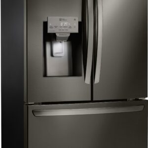 LG - 27.9 Cu. Ft. French Door Smart Refrigerator with External Tall Ice and Water Dispenser - Black Stainless Steel