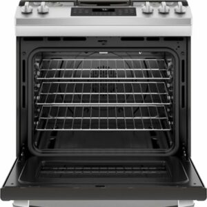 GE - 5.6 Cu. Ft. Slide-In Gas Convection Range - Stainless Steel