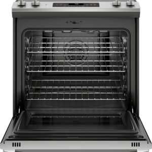 GE - 5.3 Cu. Ft. Slide-In Electric Convection Range - Stainless Steel