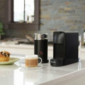 Nespresso - Essenza Mini Black by Breville with Aeroccino3 - Piano Black