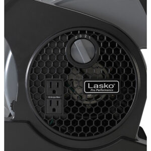 Lasko - Pro-Performance High Velocity Case Utility Fan with Integrated Power Outlets - Gray/Black