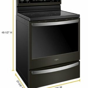 Whirlpool - 6.4 Cu. Ft. Freestanding Electric Convection Range with Self-Cleaning - Black Stainless Steel