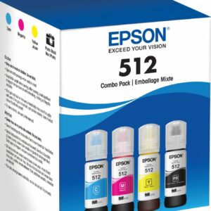 Epson - EcoTank 512 4-Pack Ink Bottles - Cyan/Magenta/Yellow/Photo Black