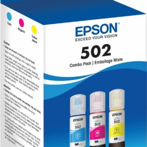 Epson - EcoTank 502 3-Pack Ink Bottles - Cyan/Magenta/Yellow