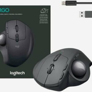 Logitech - MX ERGO Plus Wireless Trackball Mouse with Ergonomic design - Graphite