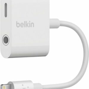 Belkin - Lightning to 3.5mm Audio Cable + Audio Charger Splitter - White