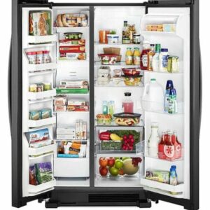 Whirlpool - 25.1 Cu. Ft. Side-by-Side Refrigerator - Black