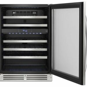 Whirlpool - 46-Bottle Wine Cooler - Stainless Steel