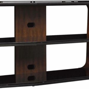 Twin Star Home - TV Stand for TVs up to 60” with Black Glass - Meridian Cherry