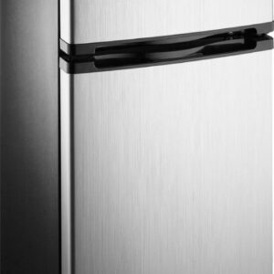 Insignia™ - 4.3 Cu. Ft. Mini Fridge with Top Freezer - Stainless Steel