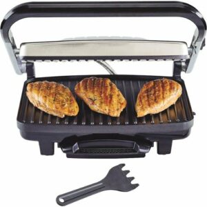 Hamilton Beach - Panini Press Electric Grill - Stainless Steel