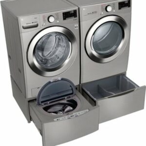 LG - 4.5 Cu. Ft. High-Efficiency Stackable Smart Front Load Washer with Steam and 6Motion Technology - Graphite Steel