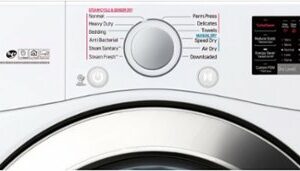 LG - 7.4 Cu. Ft. Stackable Smart Gas Dryer with Steam and Sensor Dry - White