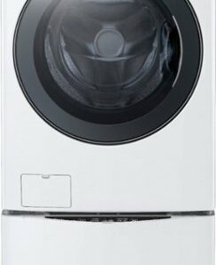 LG - 4.5 Cu. Ft. High-Efficiency Stackable Smart Front Load Washer with Steam and TurboWash 360 Technology - White