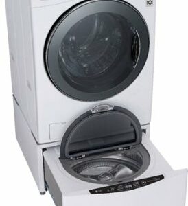 LG - 4.5 Cu. Ft. High-Efficiency Stackable Smart Front Load Washer with Steam and TurboWash 360 Technology - White