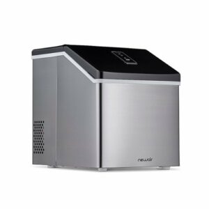 NewAir - 40-lb Clear Ice Maker - Stainless Steel