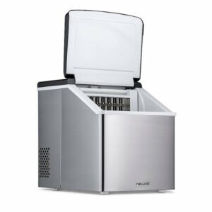 NewAir - 40-lb Clear Ice Maker - Stainless Steel