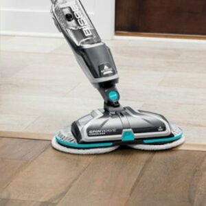 BISSELL - SpinWave Cordless Powered Mop - Titanium/Electric Blue