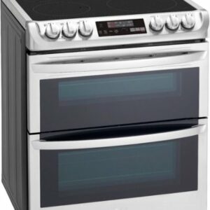 LG - 7.3 Cu. Ft. Smart Slide-In Double Oven Electric True Convection Range with EasyClean and 3-in-1 Element - Stainless Steel