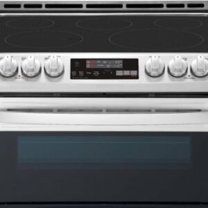 LG - 7.3 Cu. Ft. Smart Slide-In Double Oven Electric True Convection Range with EasyClean and 3-in-1 Element - Stainless Steel