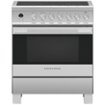 Fisher & Paykel - 3.5 Cu. Ft. Self-Cleaning Freestanding Electric Induction Convection Range - Stainless Steel/Black Glass