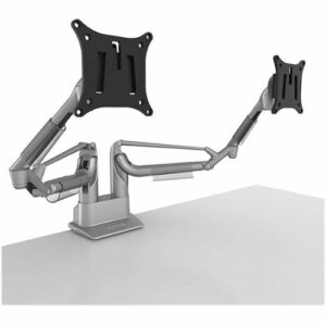 Kanto - DMS Series Dual-Arm Desktop Monitor Mount - Silver