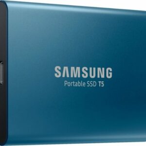 Samsung - Geek Squad Certified Refurbished T5 500GB External USB, Type-C Portable SSD - Alluring Blue