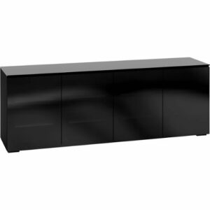 Salamander Designs - Chameleon TV Cabinet for Most TVs Up to 90" - Black Oak/Black Glass/Smoked Glass