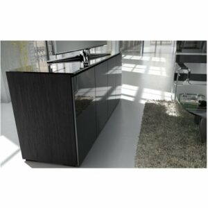 Salamander Designs - Chameleon TV Cabinet for Most TVs Up to 90" - Black Oak/Black Glass/Smoked Glass