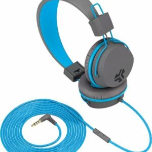 JLab - JBuddies Studio Wired Over-the-Ear Headphones - Gray/Blue