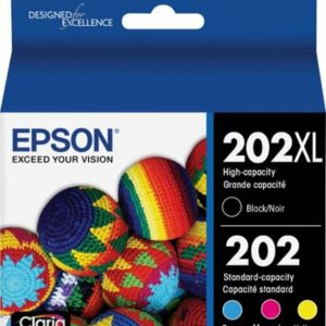 Epson - 202/202XL 4-Pack High-Yield and Standard Capacity - Cyan/Magenta/Yellow/Black