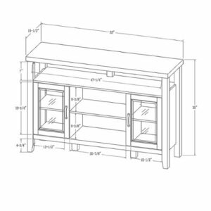 Walker Edison - Tall Storage Buffet TV Stand for TVs up to 55" - Dark Walnut