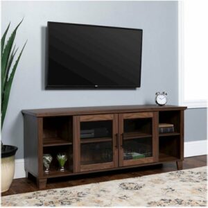 Walker Edison - 58" Farmhouse Columbus TV Stand Console for Most Flat-Panel TVs Up to 65" - Walnut