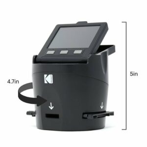 Kodak - Scanza Digital Film & Slide Scanner - Converts Film Negatives & Slides to JPEG - Includes Large Tilt-Up 3.5" LCD - Black