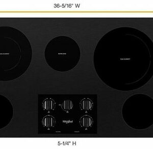 Whirlpool - 36" Electric Cooktop - Black