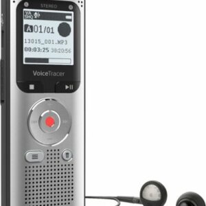 Philips - VoiceTracer Digital Voice Recorder 8GB DVT2050 - Light Silver & Black