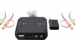 IOGEAR - 2-Port USB DisplayPort Cable KVM Switch - Black