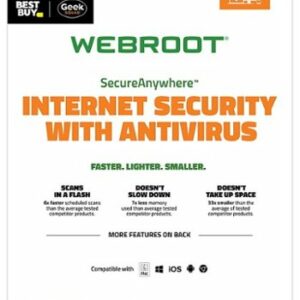 Webroot - Internet Security with Antivirus Protection (3 Devices) (1-Year Subscription – Auto Renewal) - Android, Apple iOS, Chrome, Mac OS, Windows [Digital]