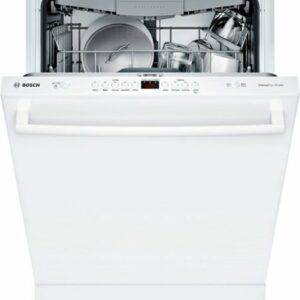 Bosch - 100 Series 24" Front Control Built-In Hybrid Stainless Steel Tub Dishwasher, 48dBA - White