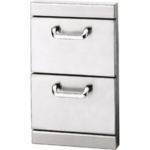 Lynx - Two Full Standard Drawers with 5" Offset Handles - Stainless Steel