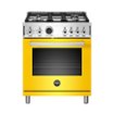 Bertazzoni - 4.6 Cu. Ft. Self-Cleaning Freestanding Dual Fuel Convection Range - Yellow