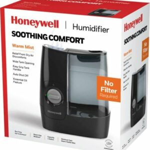 Honeywell - HWM845 Warm Mist Humidifier with Essential oil cup, Filter Free - Black