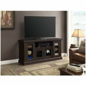 Whalen Furniture - TV Cabinet for Most Flat-Panel TVs Up to 70" - Brown