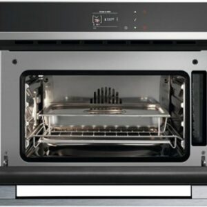 Fisher & Paykel - Contemporary24" Built-In Single Electric Convection Wall Oven - Black Reflective Glass with Polished Metal Trim