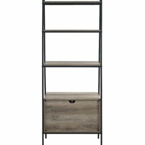 Walker Edison - 72" Idustrial Ladder 5-Shelf Storage Bookcase - Grey Wash