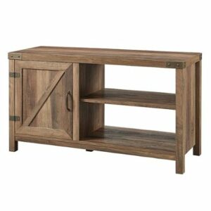 Walker Edison - 44" Rustic Barndoor TV Cabinet for Most Flat-Panel TVs Up to 50" - Rustic Oak